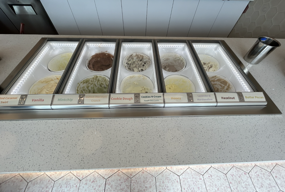 There are many ice cream options, some being extremely unique. Flavors such as honey, lavender and marshmallow, Kneads bread and matcha are different from what most ice cream places serve like chocolate or vanilla. These flavors are what make MOMU so original.