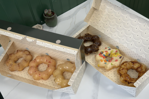 Retreat Sweets has a wide variety of mochi donut flavors that vary every week. 